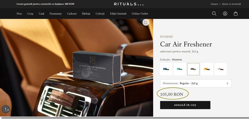 Odorizante Auto, Rituals Car Air Freshener,(Super Ofertă).