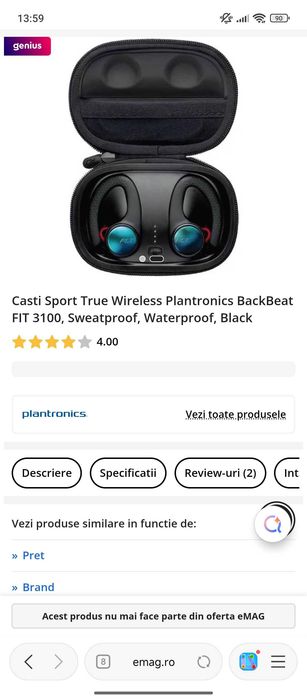 Câști bluethooth plt 3100