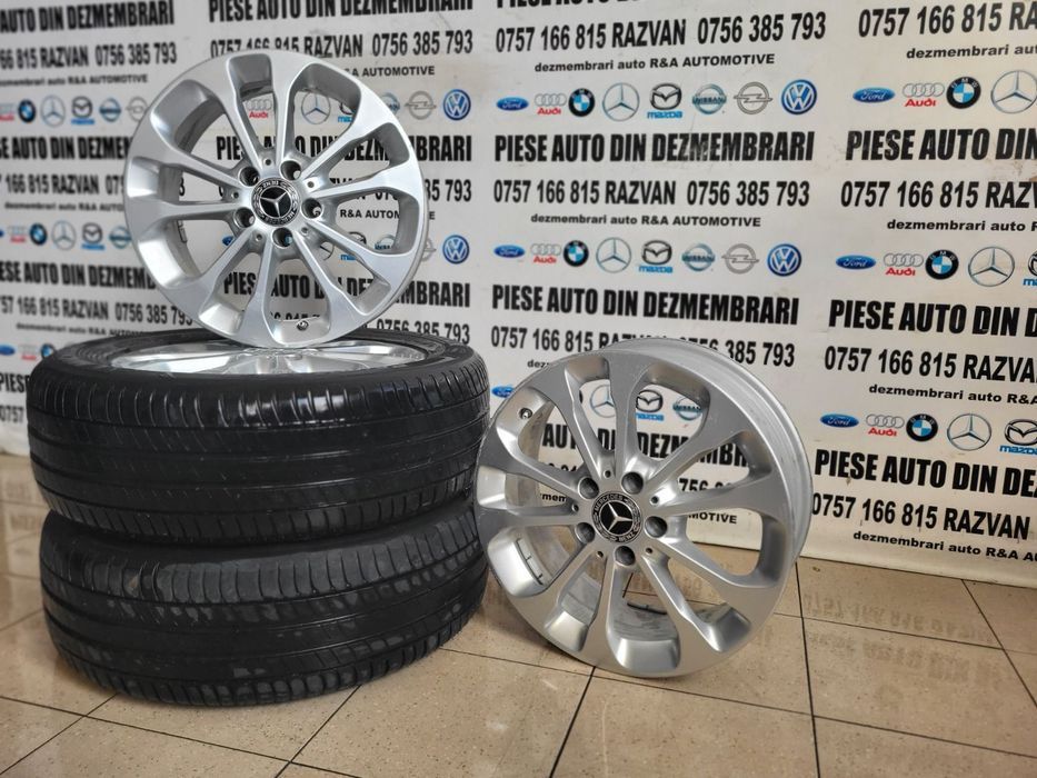 Set Jante Aluminiu R17 Mercedes C E Class A B Class Gla Cla Etc. 5x112 Cu Doua Anvelope Michelin Dot 2618 215/60R17