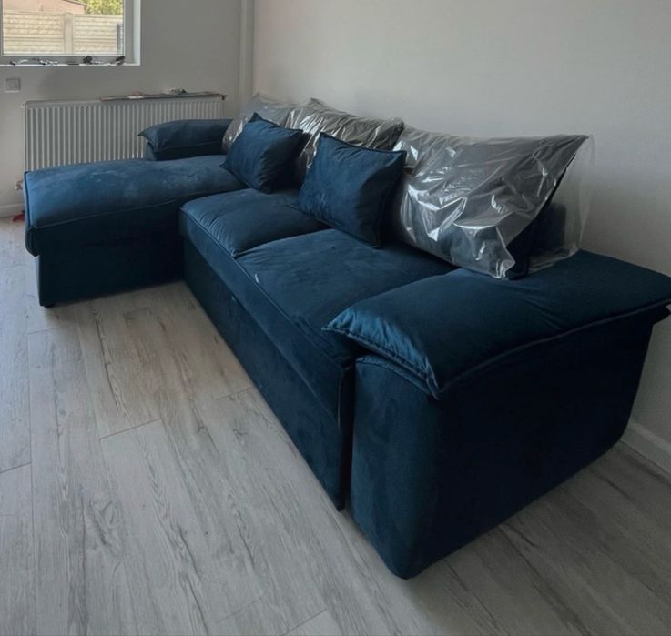 Canapea extensibila albastru regal