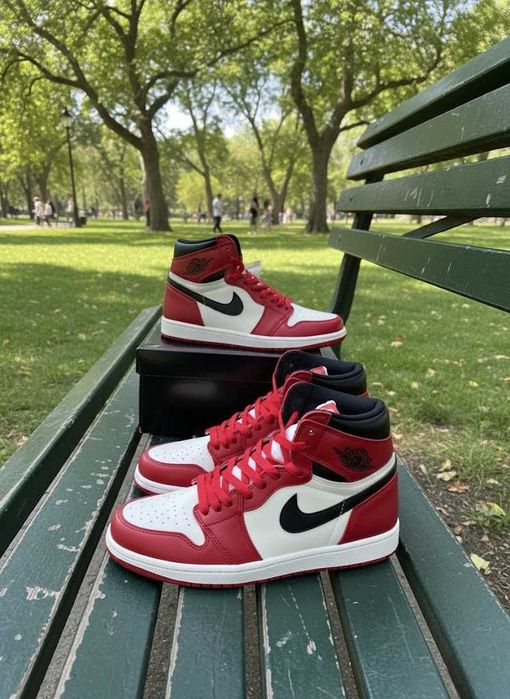 Adidasi Nike Jordan 1 High Chicago Red - Adidasi Fete Baieti