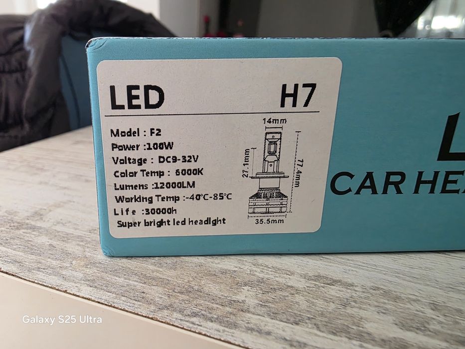 Vând becuri led far NOI H7 100W 6000K 12000LM