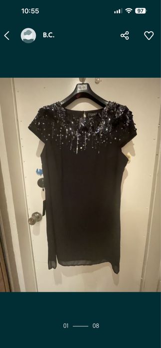 Коктейлна рокля/ефирна цветна /черна коктейлна рокля с връзка на г