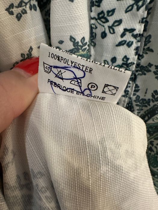 Rochie lunga, alb/verde, M/L