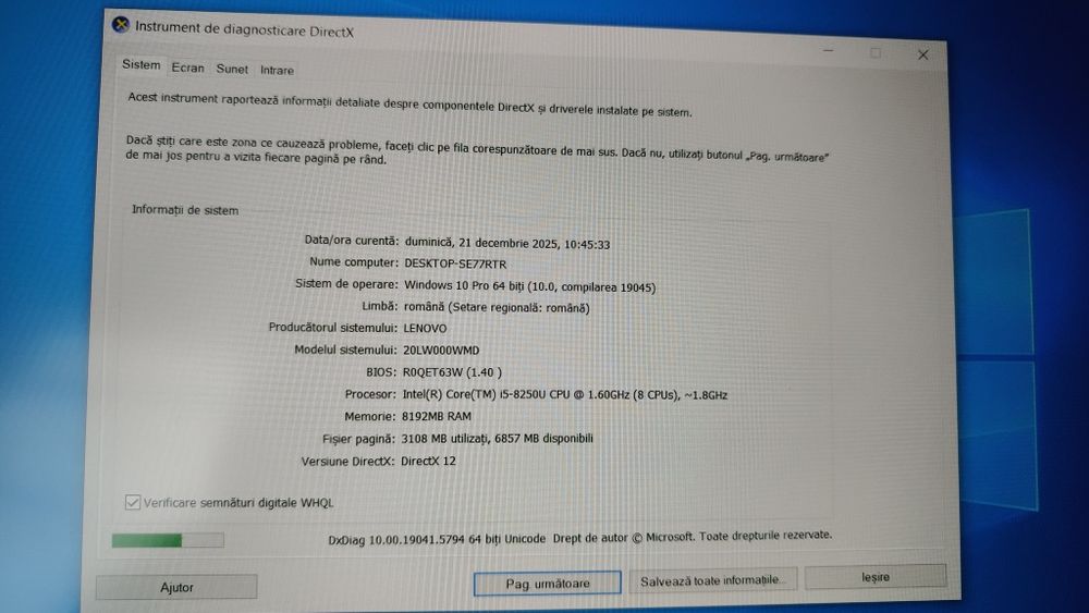 Lenovo Thinkpad L590 / i5 - 8250U / 8 GB RAM / ssd 256 /