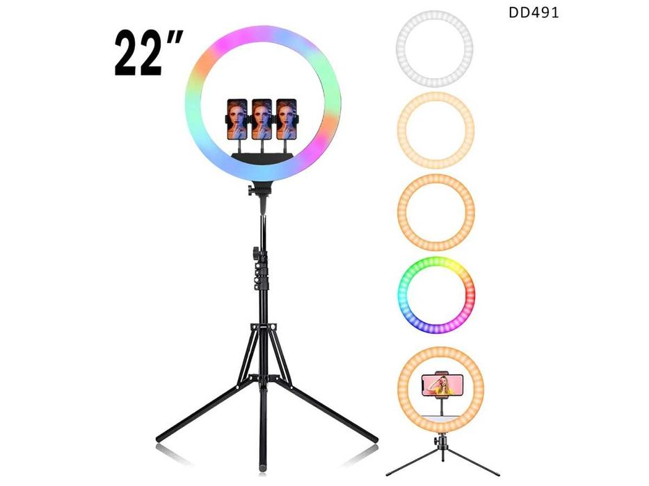 Iluminare RGB LED inel 22 inch lampă mare cu suport Lampa inelara
