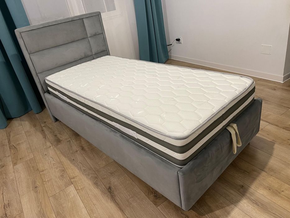 Pat tapitat  Amigo (Ambianta) 1 persoana 90x200 cu lada