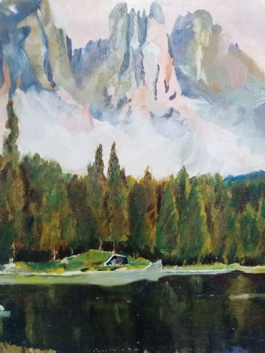 Картина Алпийско Езеро Масло върху платно