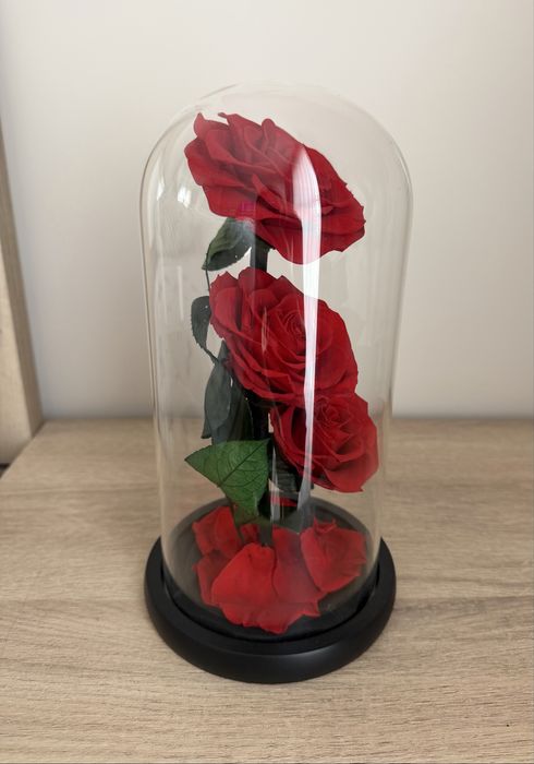 Вечни рози в стъкленица
