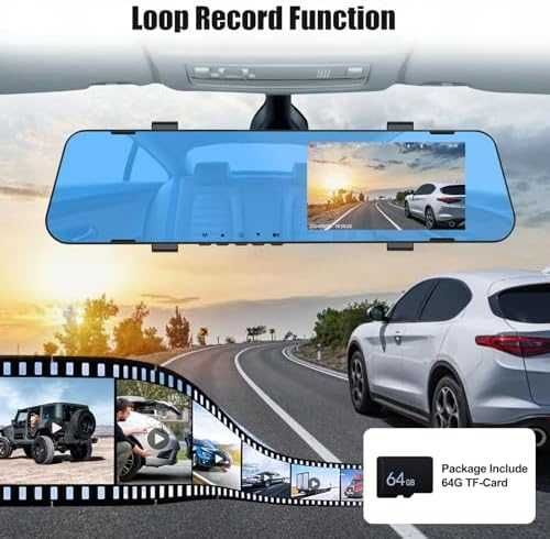 Нова 4.5" Огледална Камера с Нощно Виждане и Паркинг Асистент кола