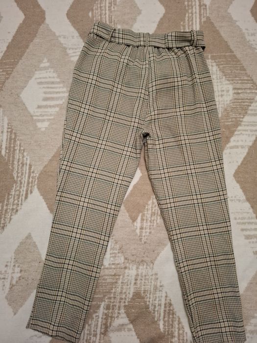 Клетчатые бежевые штаны, б/у