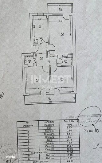 Apartament 3 camere decomandat - etaj 2 - Podu Ros