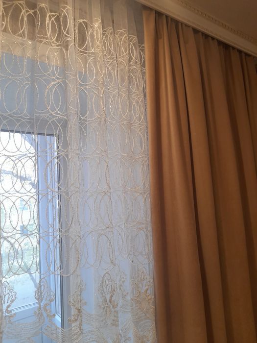 Продам тюль со шторами