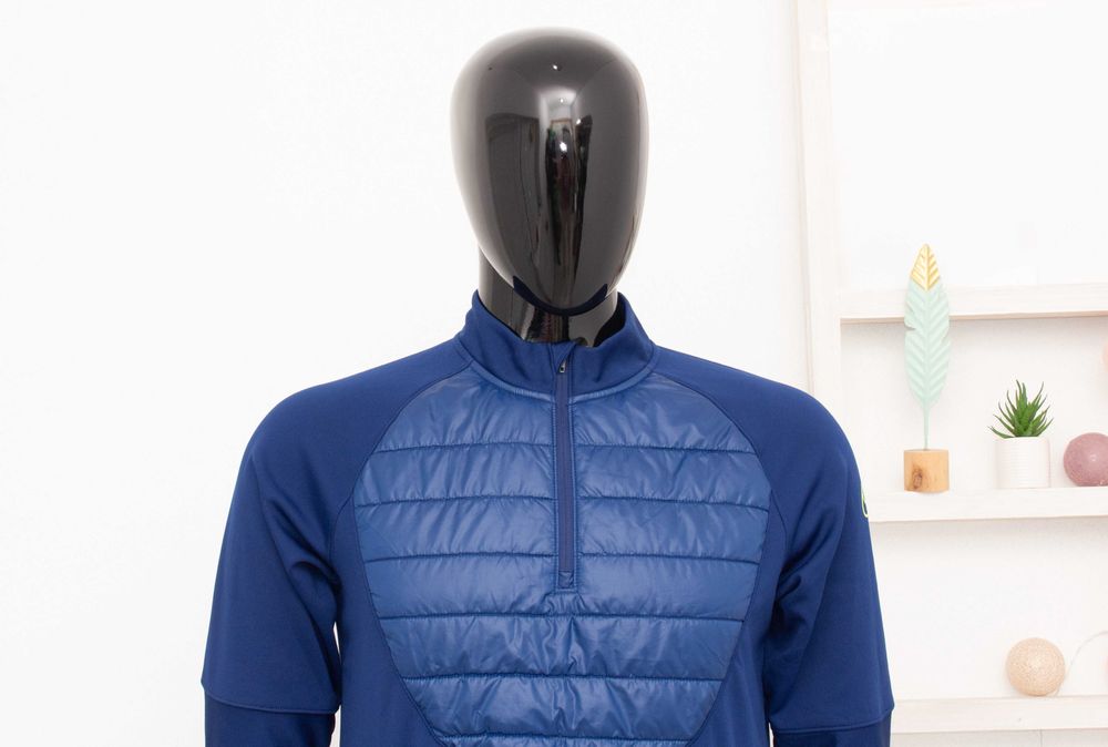 Nike оригинален мъжки суичър тренирочъчна блуза 1/2 цип подплатен S