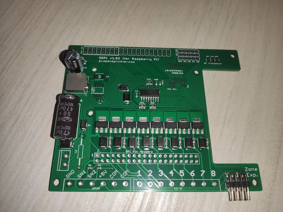 Cablaj PCB Open Sprinkler cu Raspberry Pi