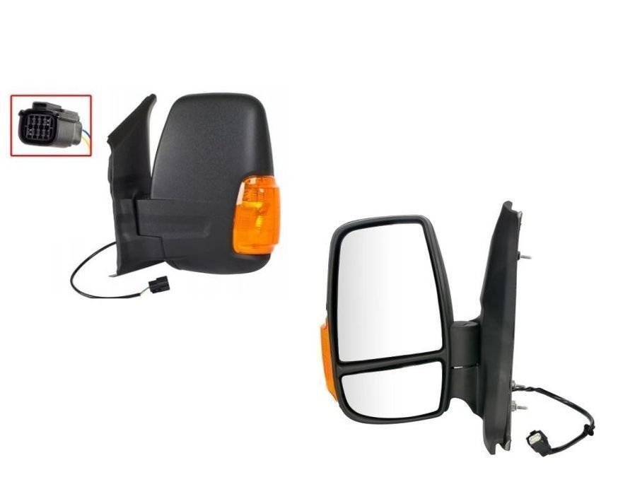 Oglinda exterioara Ford Transit/Tourneo, 01.20, Stanga, reglare electrica; texturat; incalzita; scurt; geam convex; cromat; 6 pini; cu semnalizare