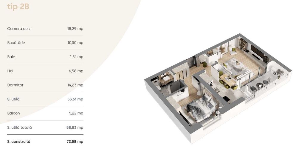 Apartament 2 camere- Akcent city