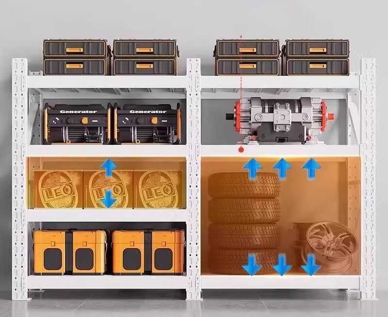 Металлический стеллаж для ванной с регулируемыми полками