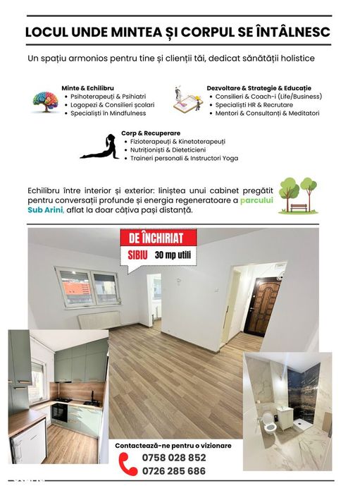 Garsoniera renovata 2026 | 30mp | pretabil cabinet | zona Sub Arini