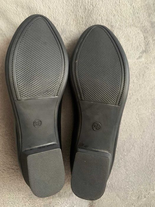 Pantofi/ Mocasini dama negri cu toc mic patrat
