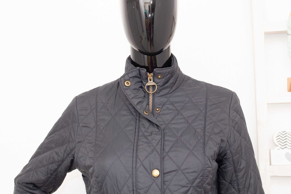 BARBOUR Flyweight Cavalry Quilt оригинално дамско яке синьо-сиво S