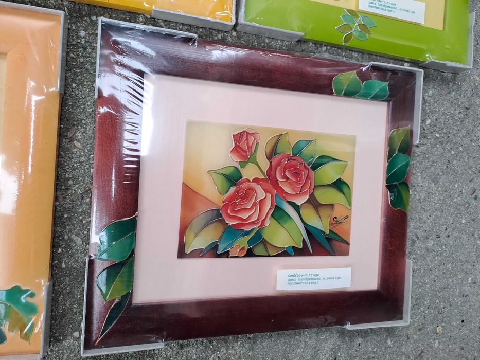 tablou pe sticla gen vitraliu 37/31 cm nou