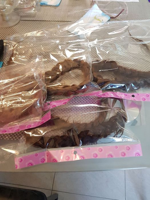 Естествена коса/плитки/ 70см