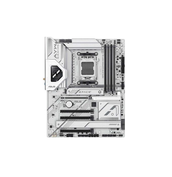 { ASUS X870 AYW WiFi7 4xDDR5 AM5 White