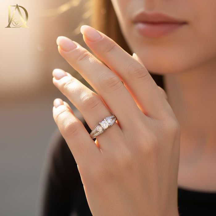 Нов Златен Пръстен с 0.96кт Естествени Диаманти