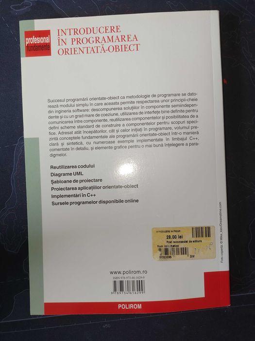 Carte Introducere in programarea orientata-obiect, Mircea Cezar Preda