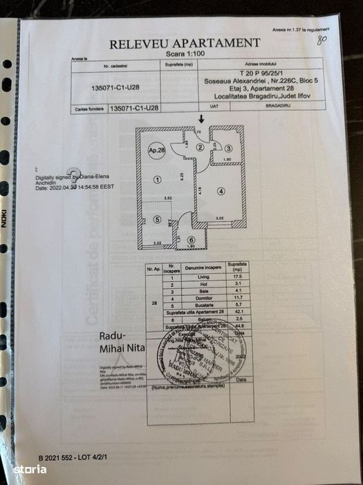 Apartament 2 camere mobilat utilat plus loc de parcare.
