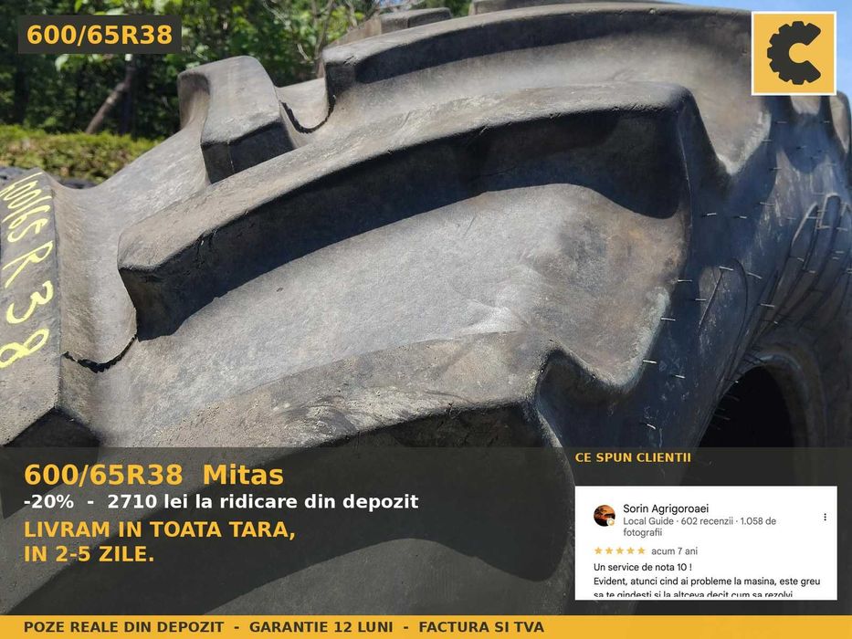 Cauciucuri 600/65R38 Mitas Anvelope Tractor SH Garantie REDUS Factura