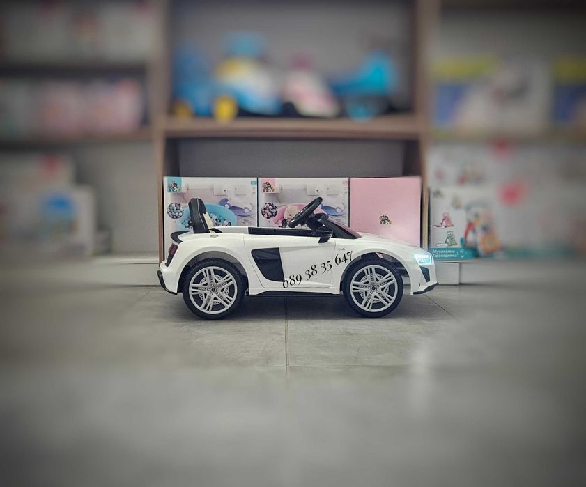 ТОП ЦЕНА!НОВО!Акумулаторна кола Audi R8 с 12V батерия,меки гуми,USB