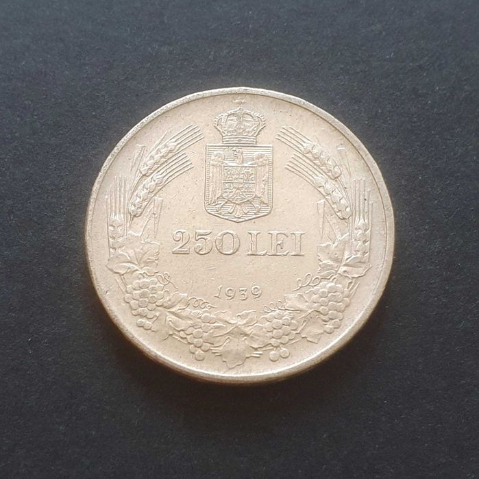 Monede 250 lei 1939, argint, Regele Carol.