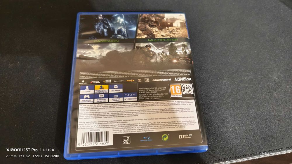 Продавам Call Of Duty Moder Warfare Remastered за PS4