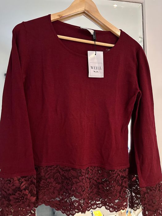 Top brand Weill, bordeaux M matase/bumbac/casmir nou