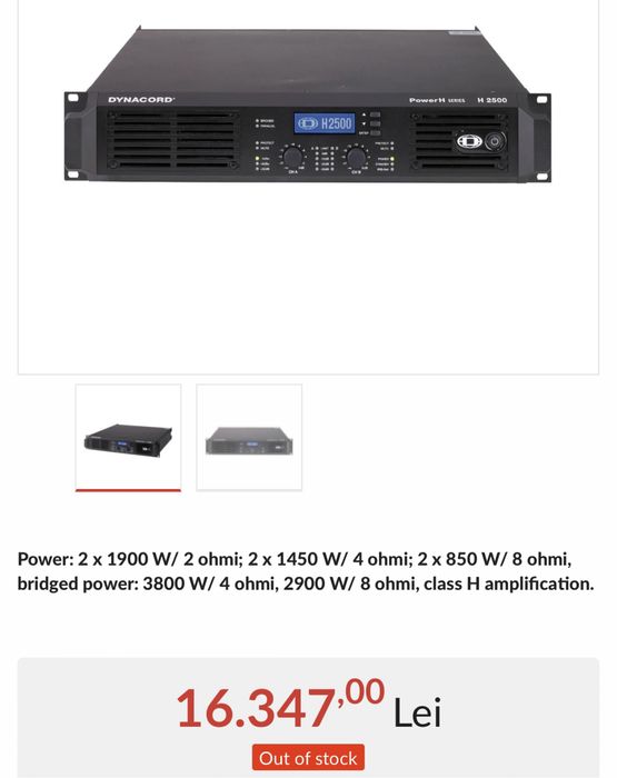 Dynacord H2500 (gen xa4000, lx3000, Lx2200)