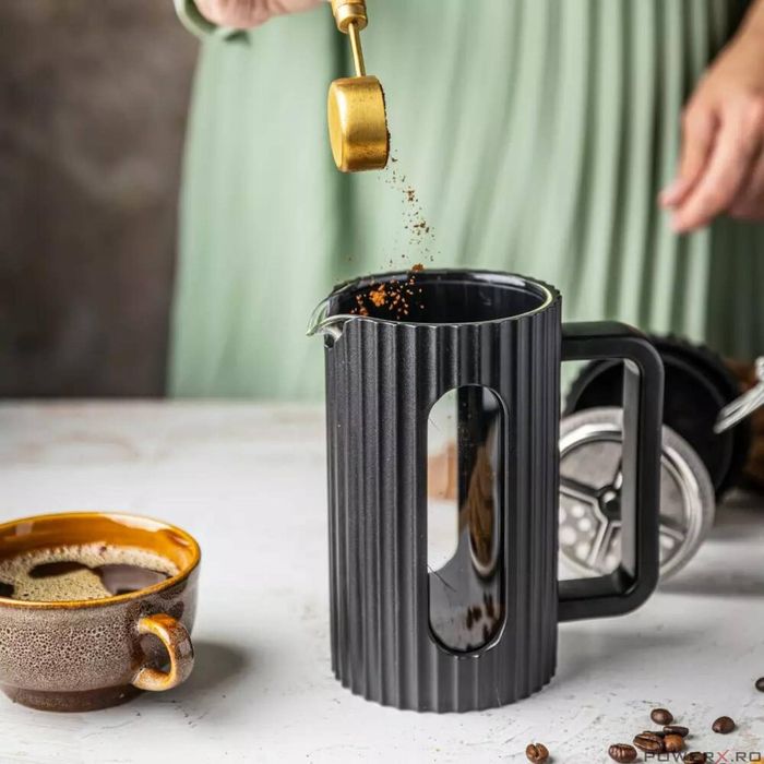 Ceainic pentru cafea, ceai cu piston, 1l negru, Klausberg