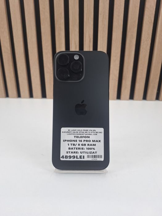 IPhone 16 Pro Max 1Tb 100% Baterie 196 Cicluri Factura/Garanție   #63