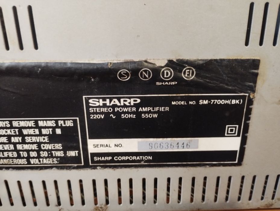 power amplifier SHARP system 7700
