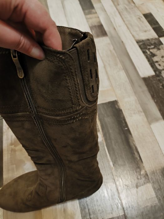 Дамски ботуши от естествен велур