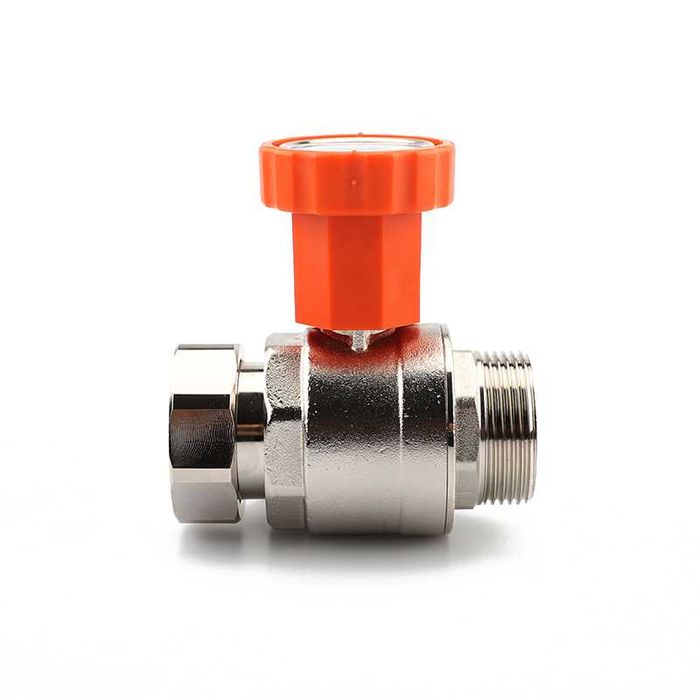 Шаровой кран с термометром и накидной гайкой SR Lux