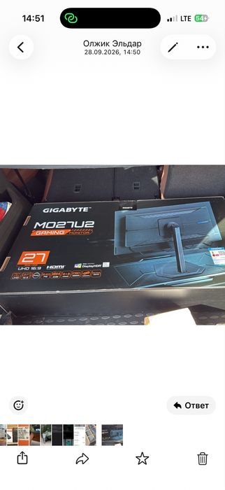 Монитор Gigabyte Oled 4k