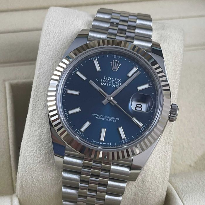 Rolex Datejust Silver Blue Automatic NEW 41 mm