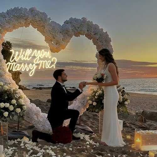 Нова Голяма LED неон табела Will You Marry Me за фотокът и предложение