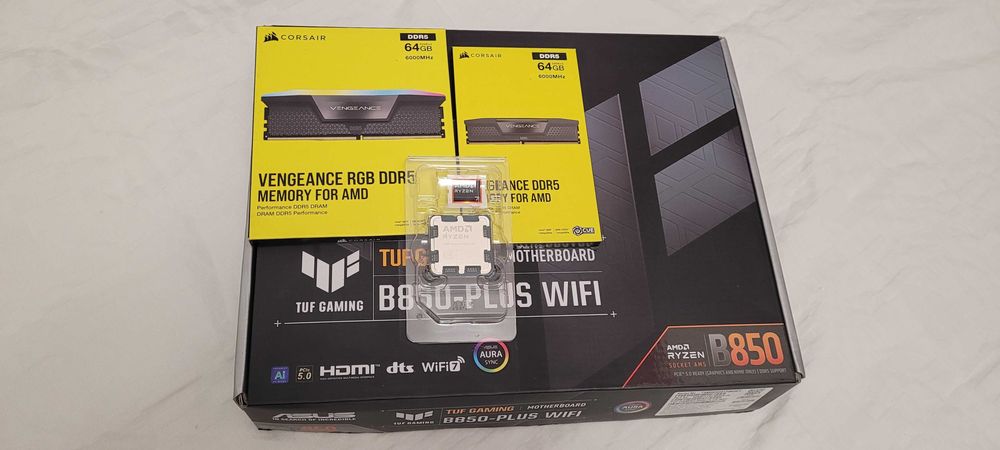 Kit gaming ryzen 7 9800x3d + TUF GAMING B850-PLUS WIFI +64 gb 6000