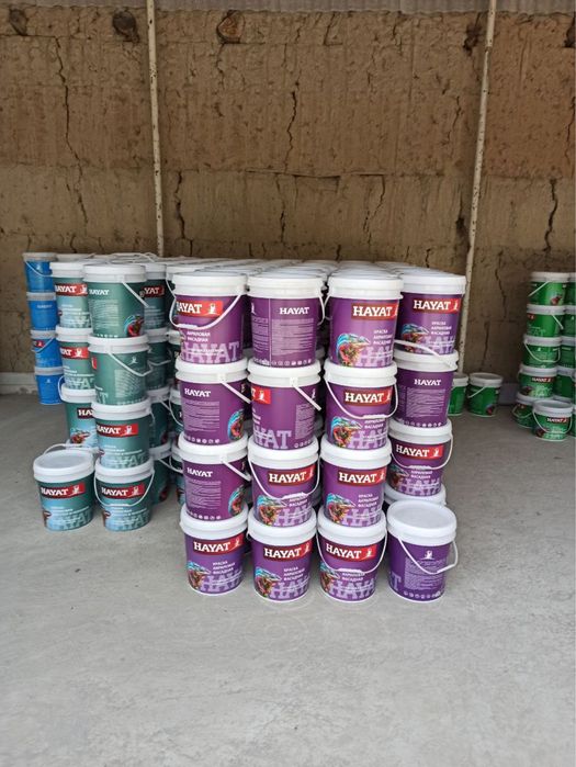 HAYAT bo‘yoqlari va suv-emulsiya, красоки и водоэмульсии от HAYAT