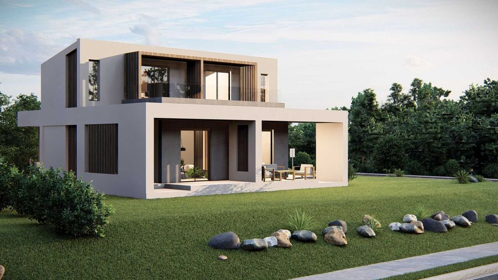 Продава нова 2 ет сграда 81м2 с вълшебна гледка море в Офринио, Гърция