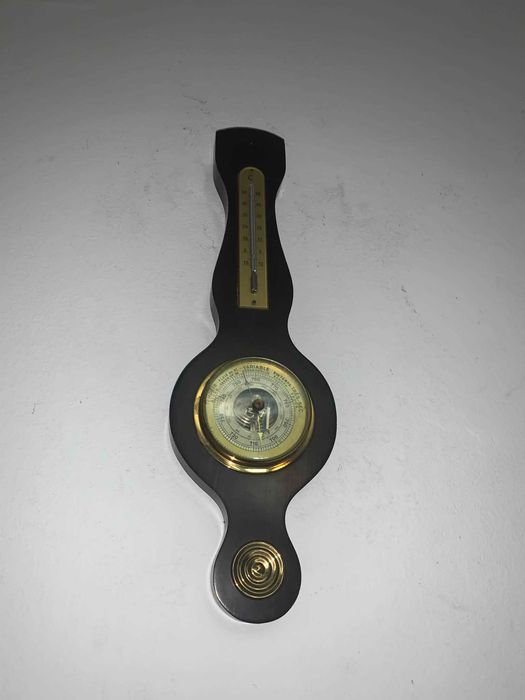 Barumetru cu termometru cu ornament de alama