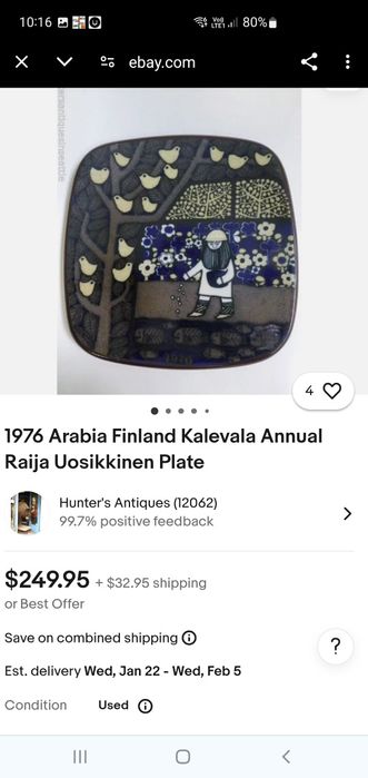 Platou original Finlanda 1976/Colectie